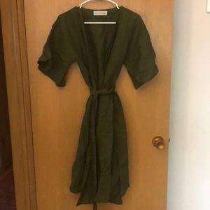 Love and confuse linen wrap dress medium